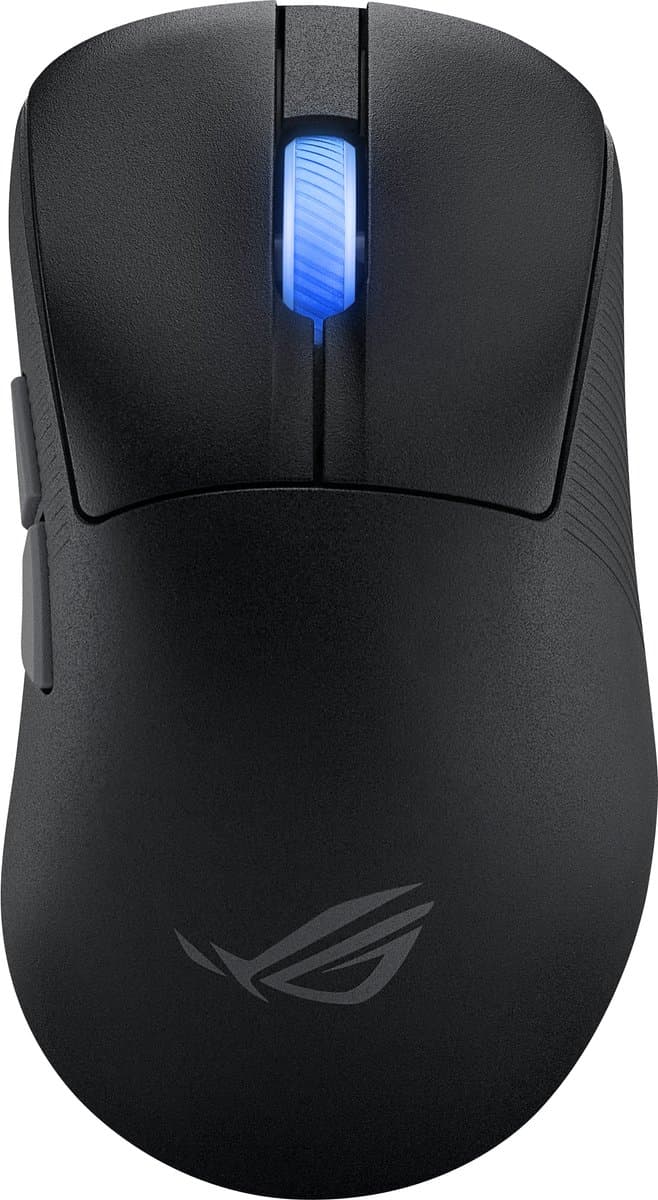 ASUS ROG Keris II Ace Wireless AimPoint zwarte muis, gaming, rechtshandig, RF Wireless + Bluetooth + USB Type-A, optisch, 42000 DPI