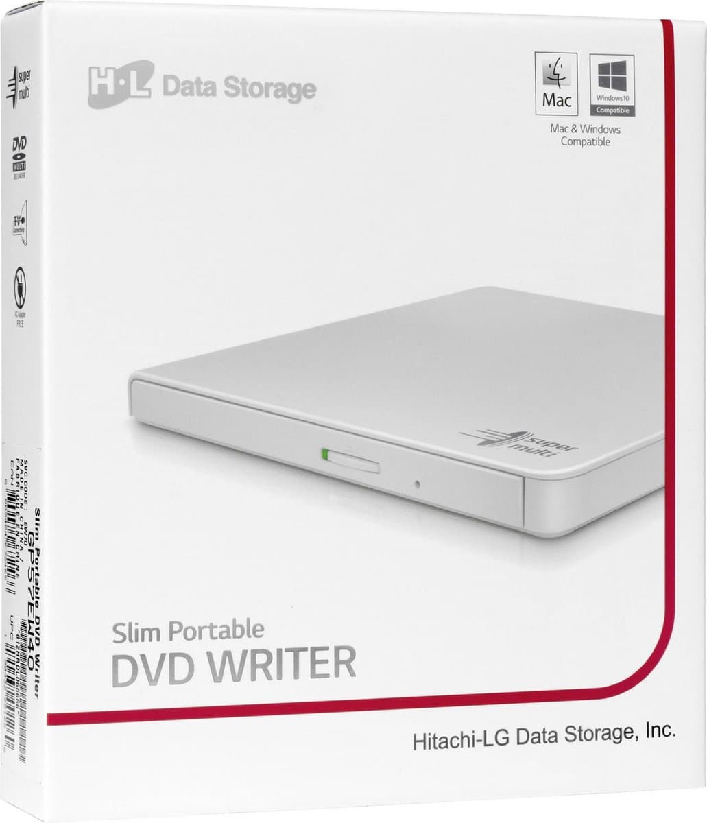 HL Data Storage GP57EW40.AHLE10B Externe DVD-brander Retail USB-A 2.0 Wit