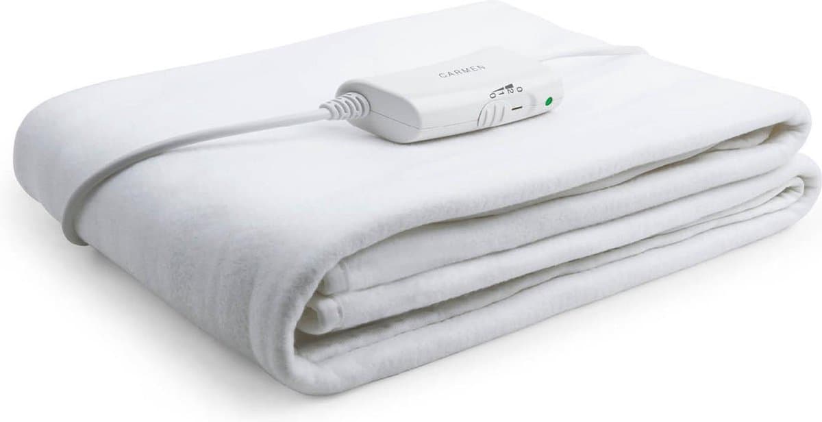 Carmen CEB1501W - Elektrische deken - 150 x 80 cm - Fleece - Wit