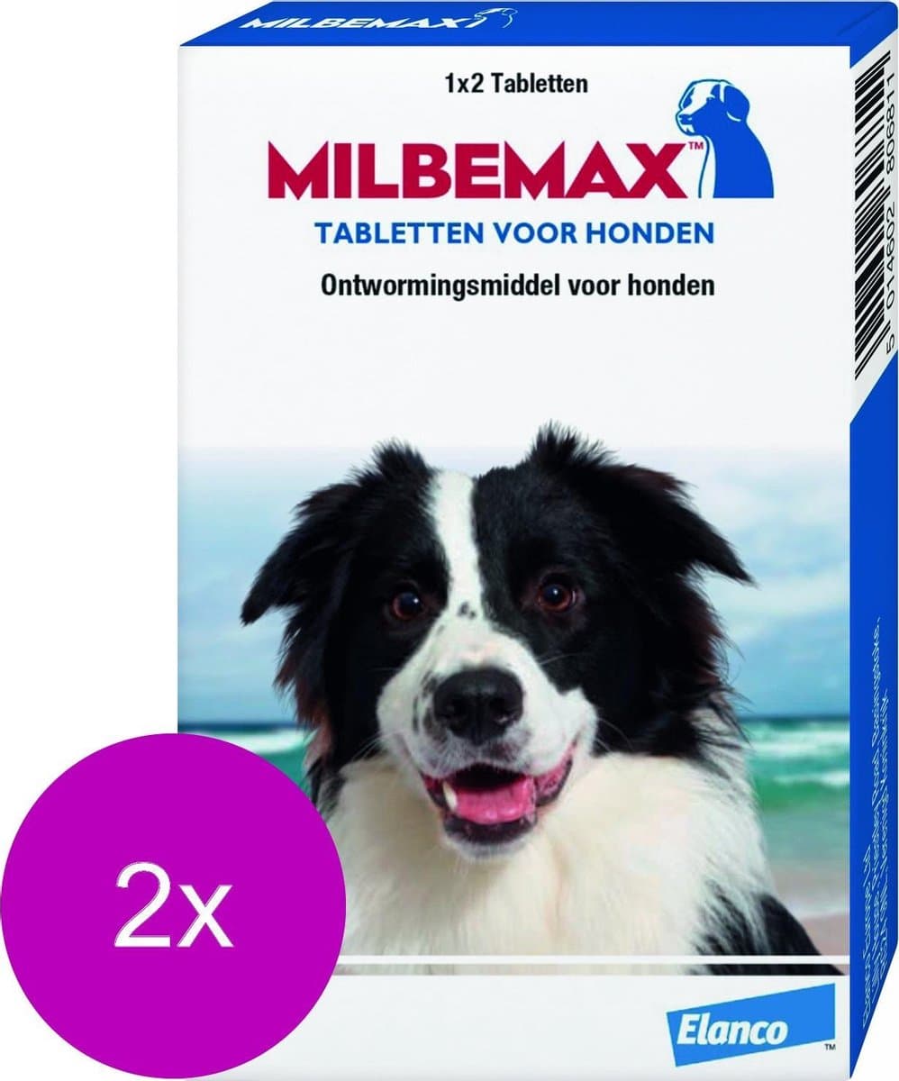 Milbemax Milbemax Hond - Anti wormenmiddel - 2 x 2 tab 10-75kg