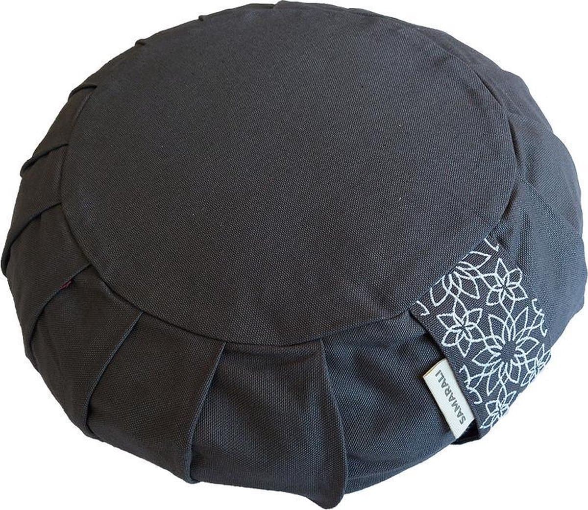 Samarali Zafu Meditatiekussen van Biologisch Katoen 34 x 34 x 14 cm – Boekweitkaf Vulling – Ergonomisch Zitkussen voor Juiste Houding – Voor Meditatie, Yoga & Ademhalingsoefeningen – Wasbare Hoes
