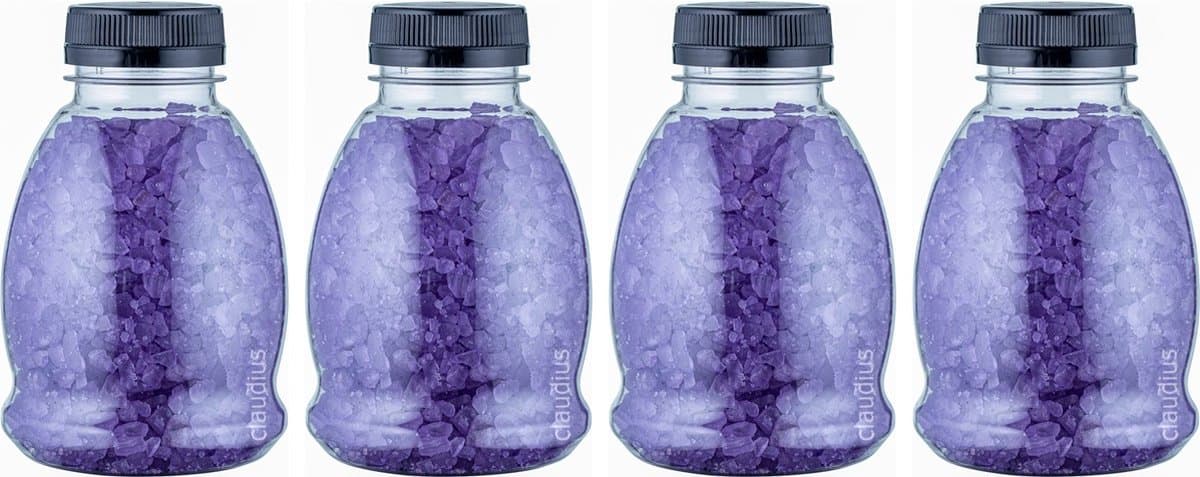 Claudius Badzout Lavendel - 375 gram - Fles met zwarte dop - Set van 4 stuks
