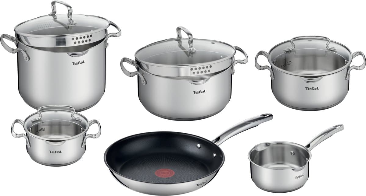 Tefal Duetto+ - Pannenset - 6-delig - Inclusief Deksels - Inductie - RVS