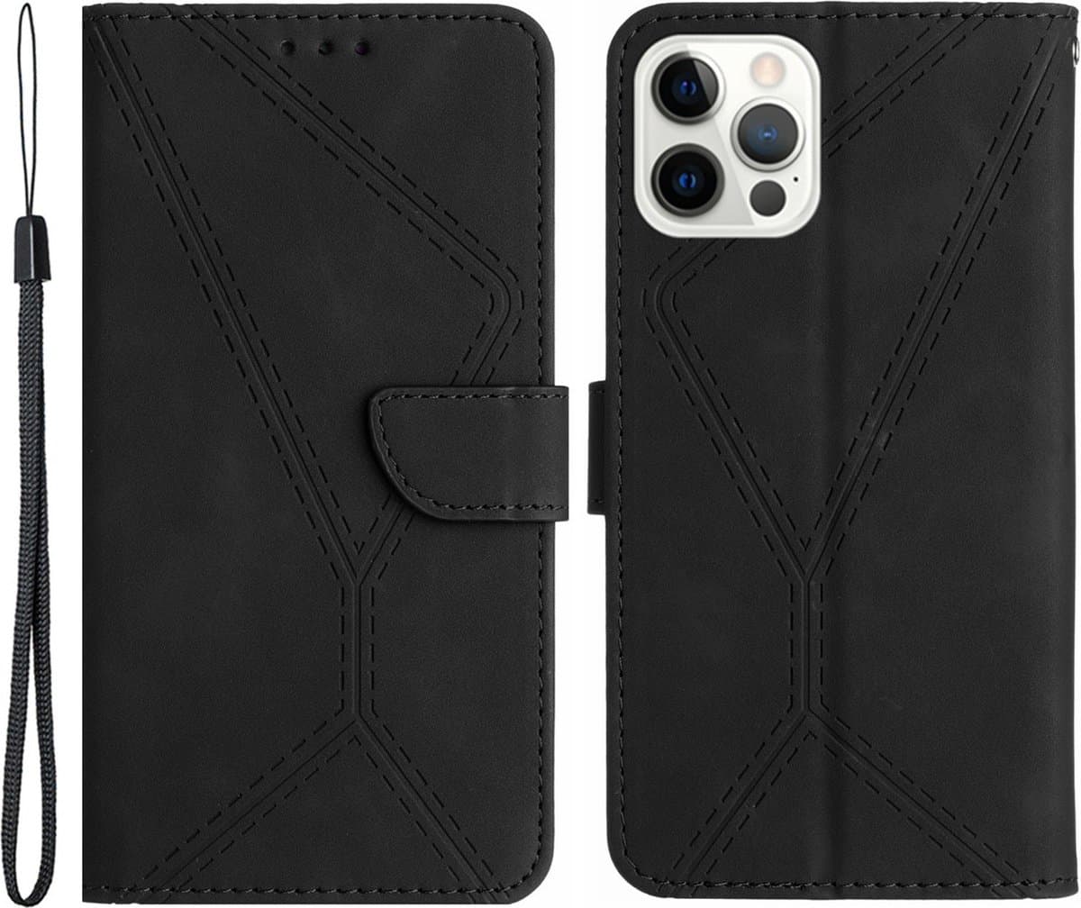 Cityhoesje-iPhone 15 Pro hoesje - Leather- Book case