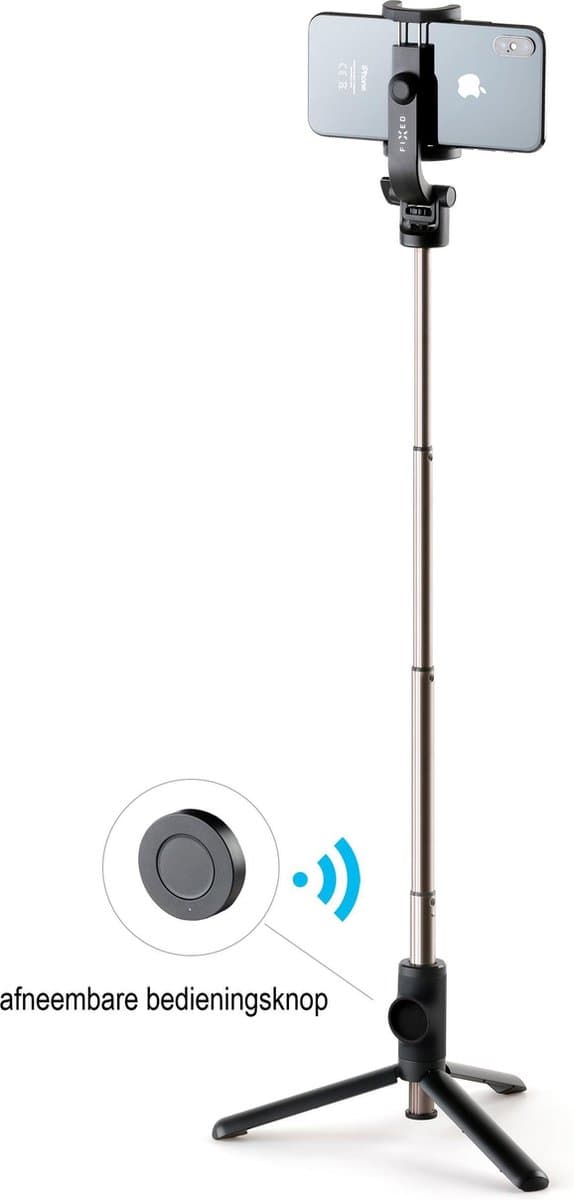 FIXED Snap Selfie Stick en statief voor Mobiel en Camera, Selfiestick and Tripod for Camera and Smartphone, bluetooth afstandsbediening, remote control