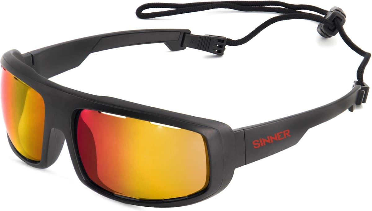 SINNER Apollo Court - Sportbril/ Zonnebril - SINTRAST® lenzen - Zwart - Court lens - Unisex - One size