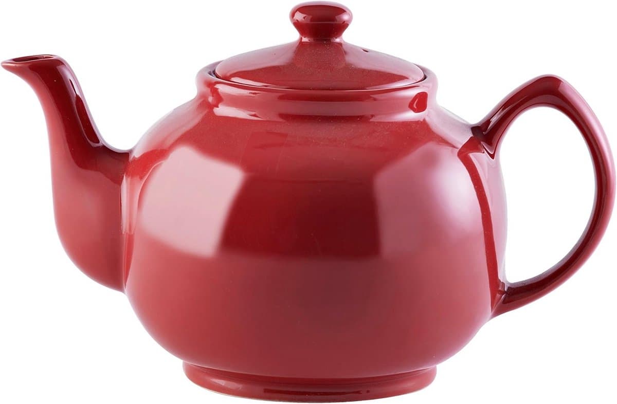 Engelse theepot voor 10 kopjes – Hoogwaardig aardewerk, Glanzend Glazuur, Vaatwasmachine- en Magnetronbestendig – Vintage Theemaker