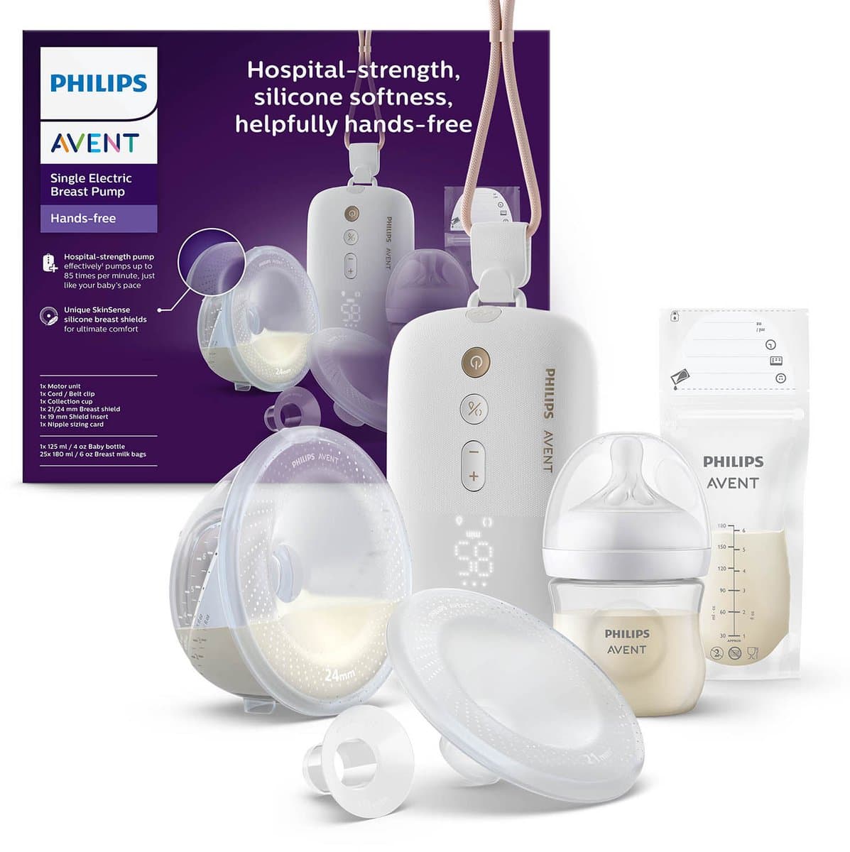 Philips Avent Borstkolf - Handsfree Enkelzijdig + Melkbewaarzakje - SCF543/11