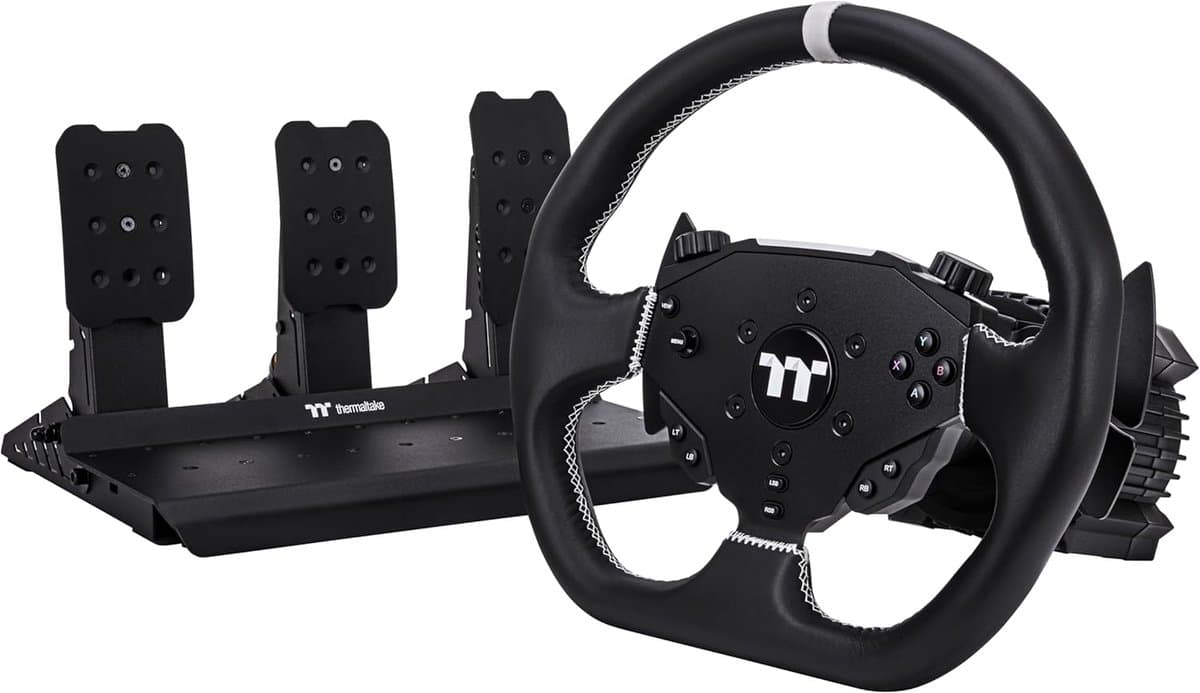 Thermaltake G6 Direct Drive Racing Wheel + Pedalen – Force-Feedback Racing Bundle – 6 Nm, 13″ stuurwiel, metalen pedalen - PC