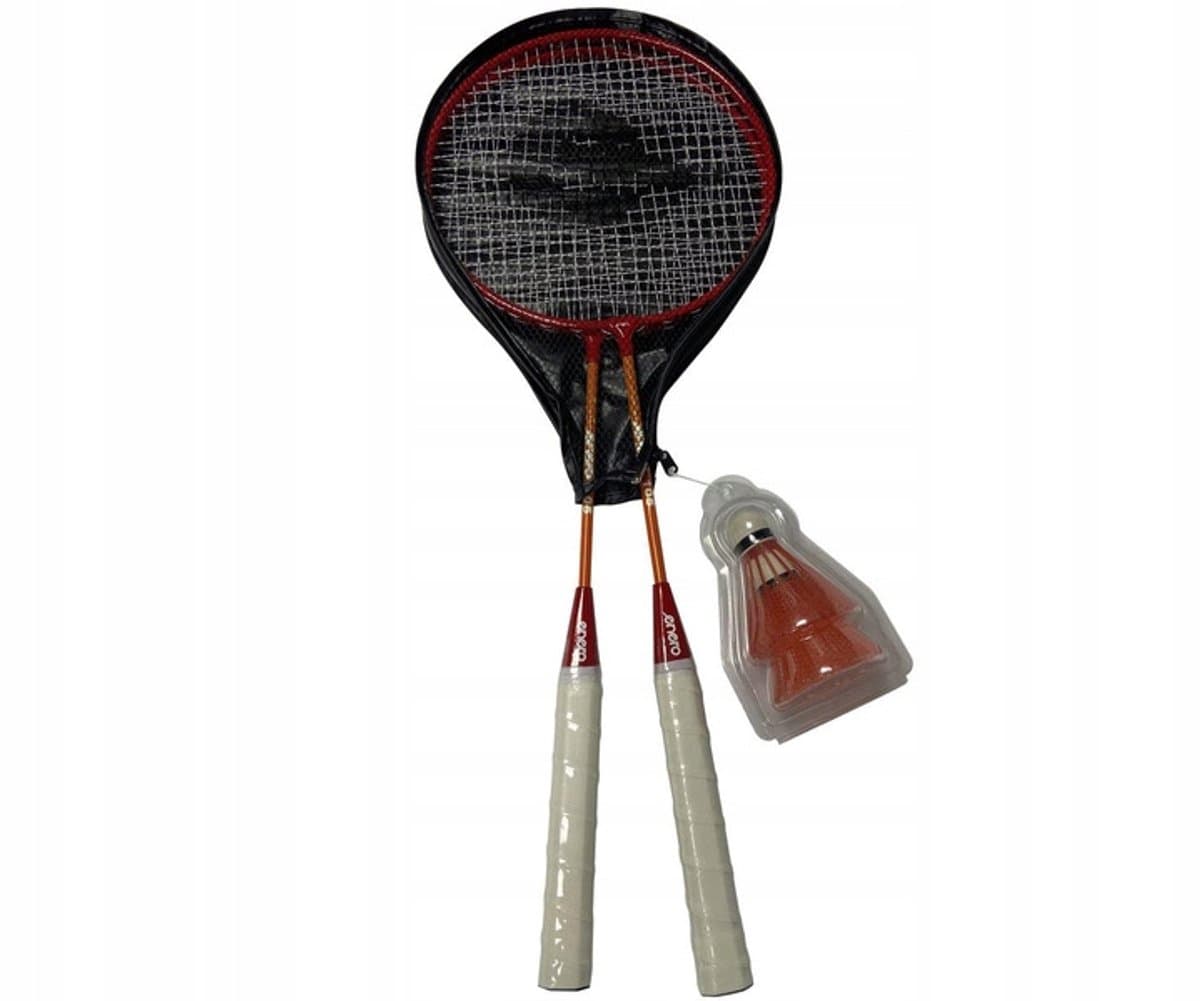 ENERO Rood Oranje Badmintonset 105 - 2 rackets en 2 shuttles