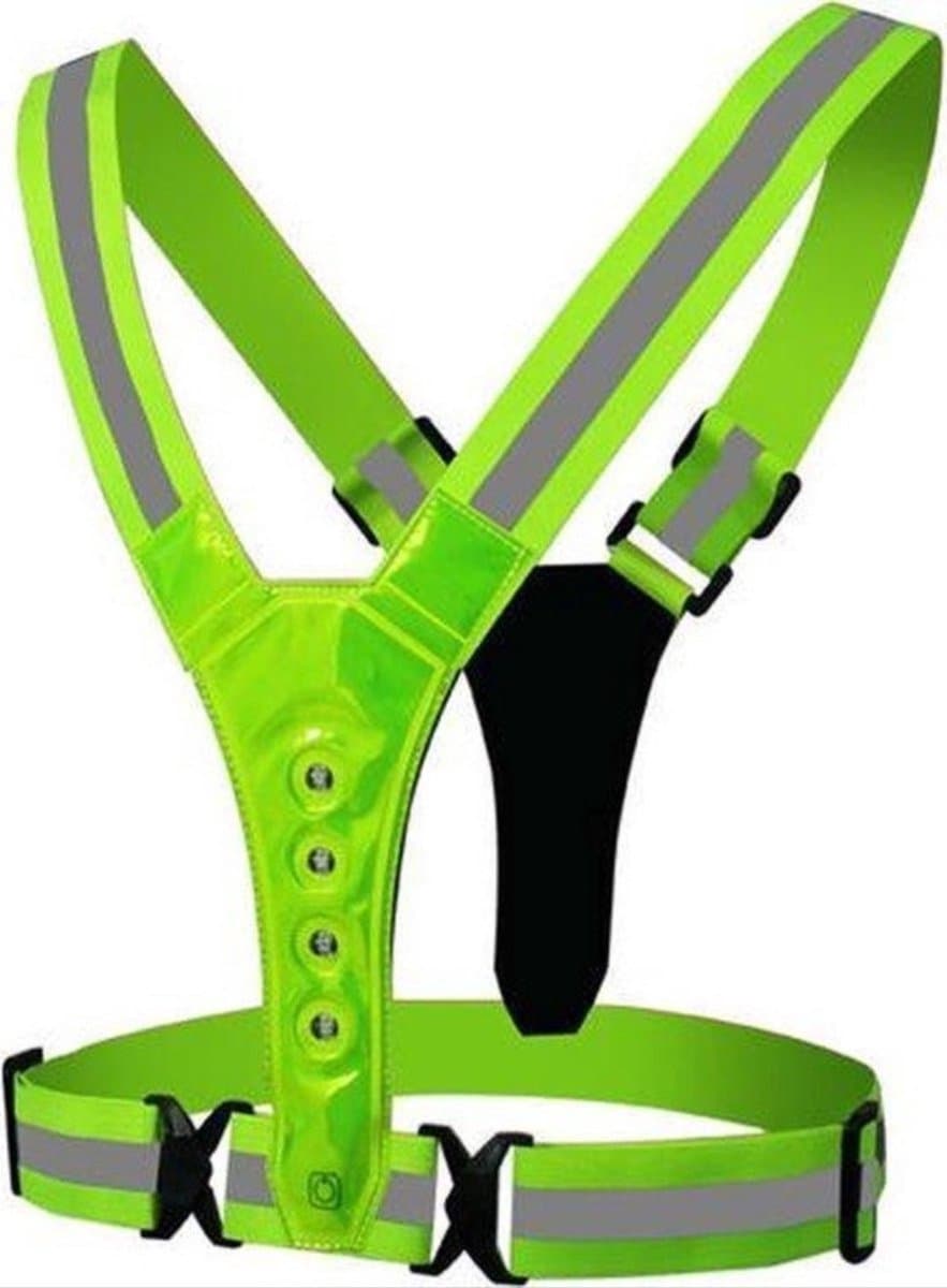 Hardloopvest - Hardloopverlichting - Reflectie voor hardlopen - Reflectievest - Geel - 2 stuks - Veiligheidsvest - Hardloop Accessoires - LED Hardloopvest - Rood licht - Zichtbaar in het donker - CHPN