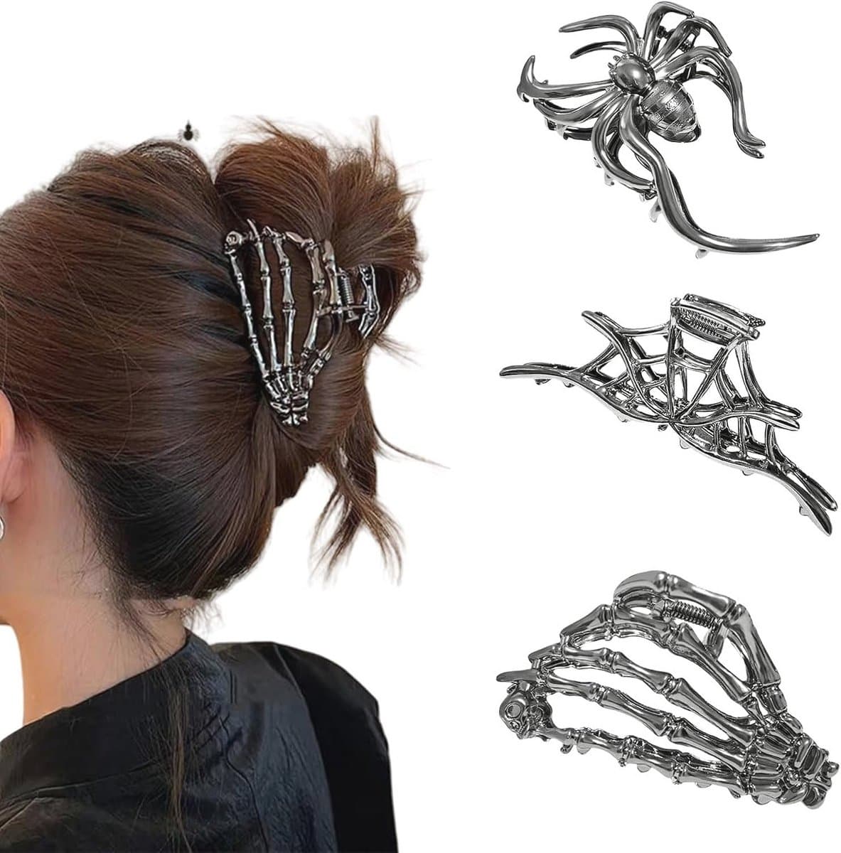 Grote Metalen Spinnenweb Haar Klemmen voor Dames en Meisjes - Antislip Hoofdband Haaraccessoires