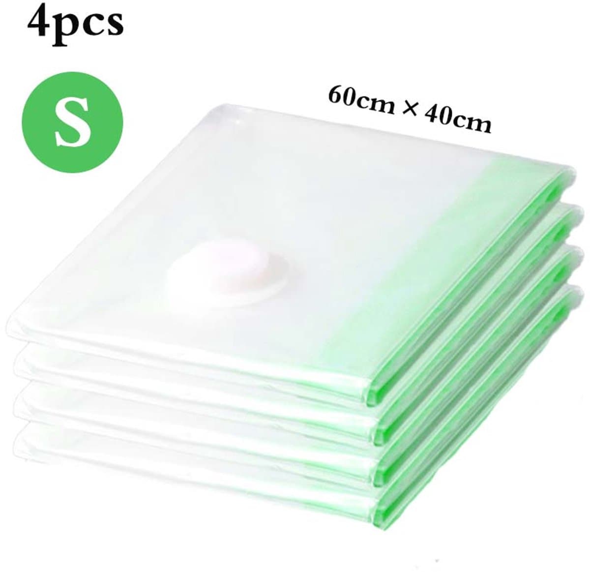 4 Stuks Opberg Vacuümzakken 60x40 cm - Kledingvacuümzakken Voor Reizen - Donsjas Vacuümzakken - Kleding Vacuüm Opbergzakken (Maat S)