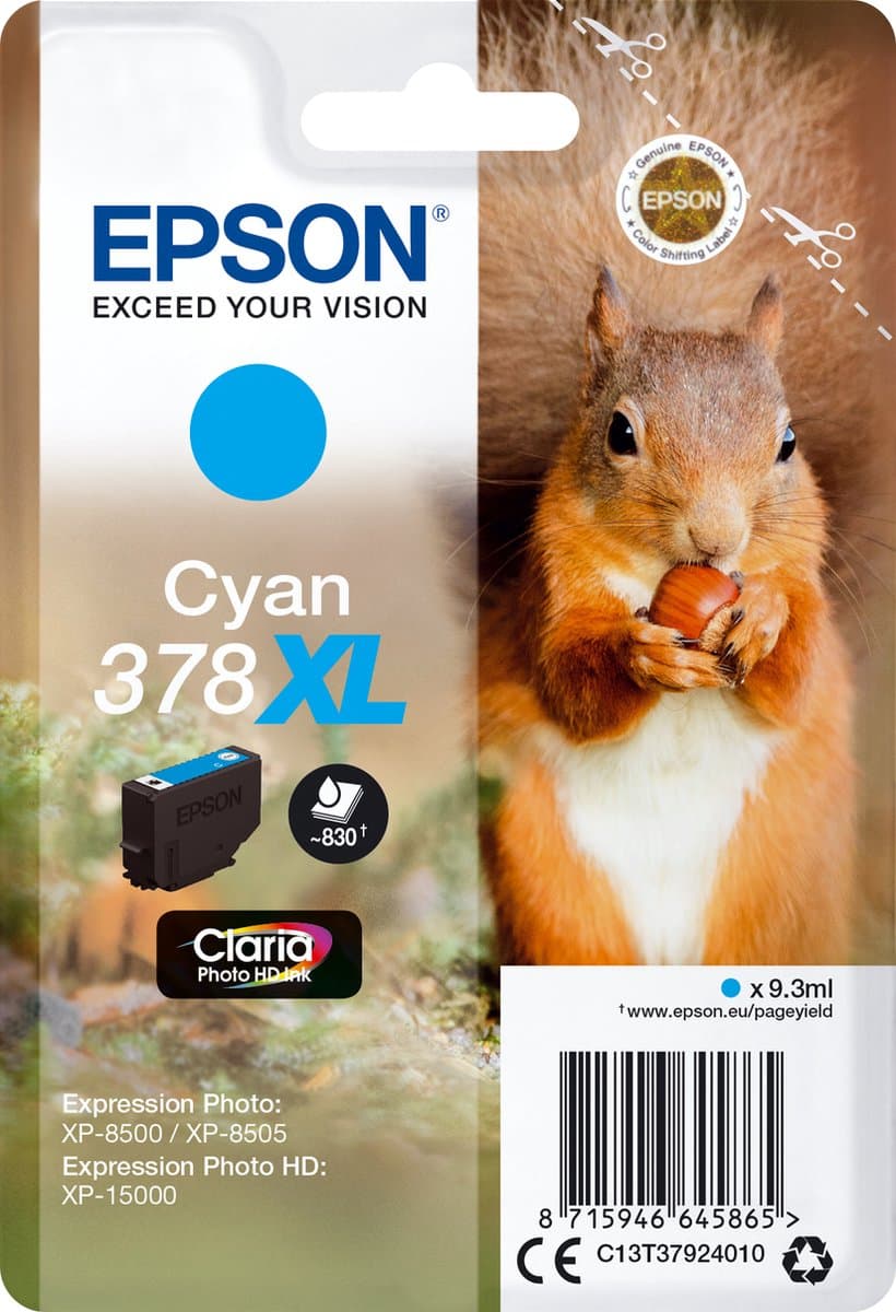 Tenute Orestiadi Squirrel enkelverpakking cyaan 378XL Claria Photo HD-inkt