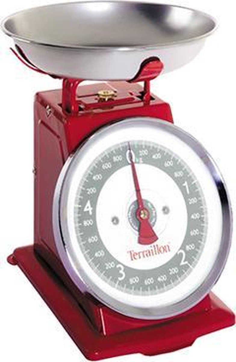 Terraillon Tradition 500 - retro keukenweegschaal - rood