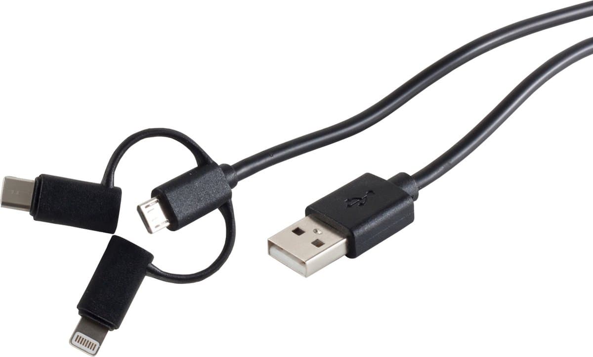 USB Lade-Sync Kabel 3in1 Micro/Typ C/8-pin St.2m