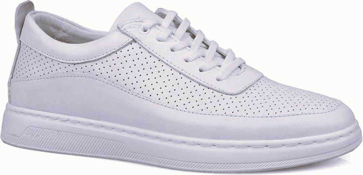 Sportschoenen- Heren Sneakers- Heren Schoenen 120- Leer- Wit- Maat 40