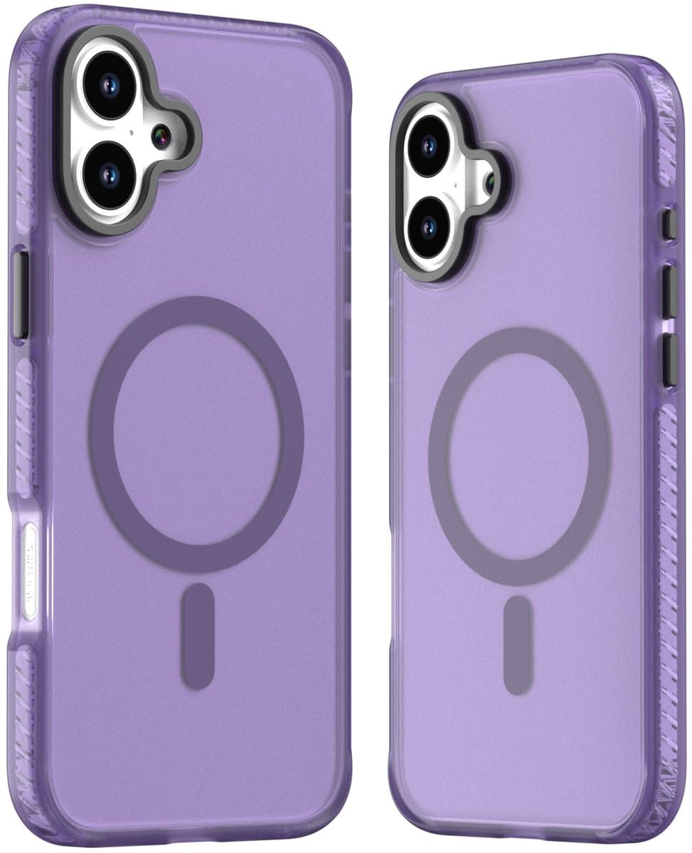 Mobile5 - iPhone 16 Plus Magsafe-Compatible Backcover - Paars met Lens Design