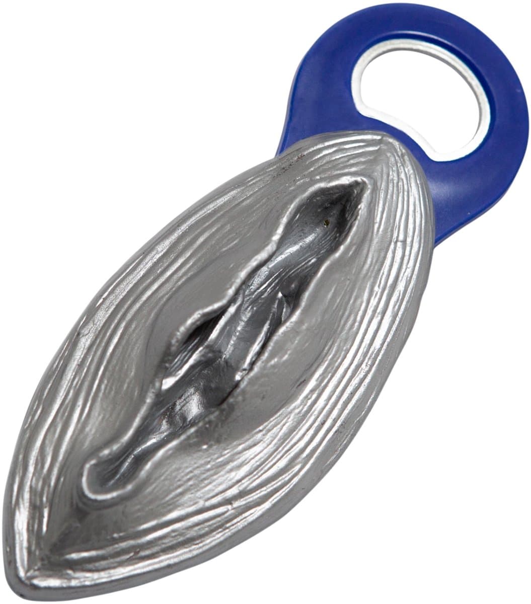 Zilveren Grappige Vagina Flesopener – Hilarisch Cadeau voor Vrijgezellenfeesten & Party's