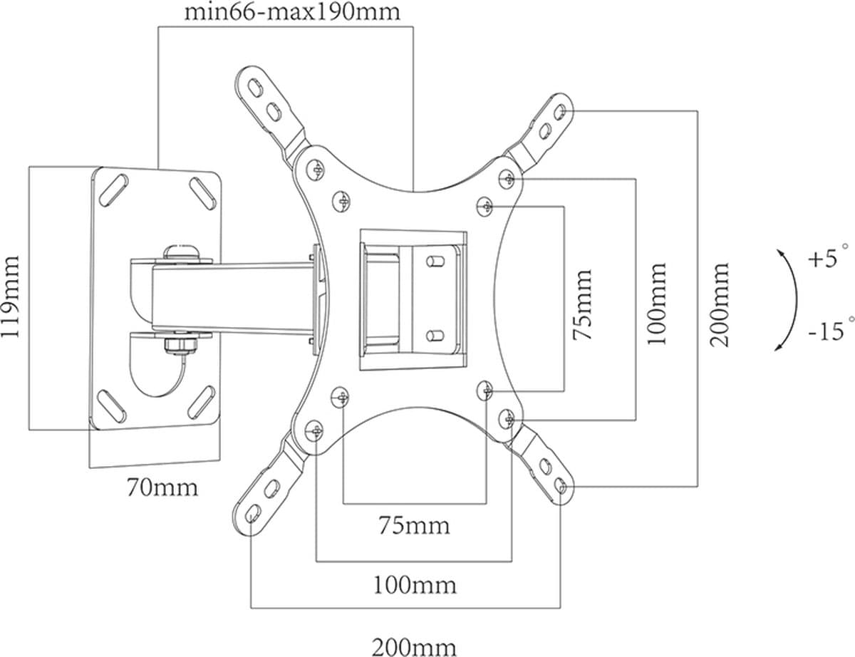 Blow LCD TV Wall Mount WS102 10''-37'' VESA 25kg