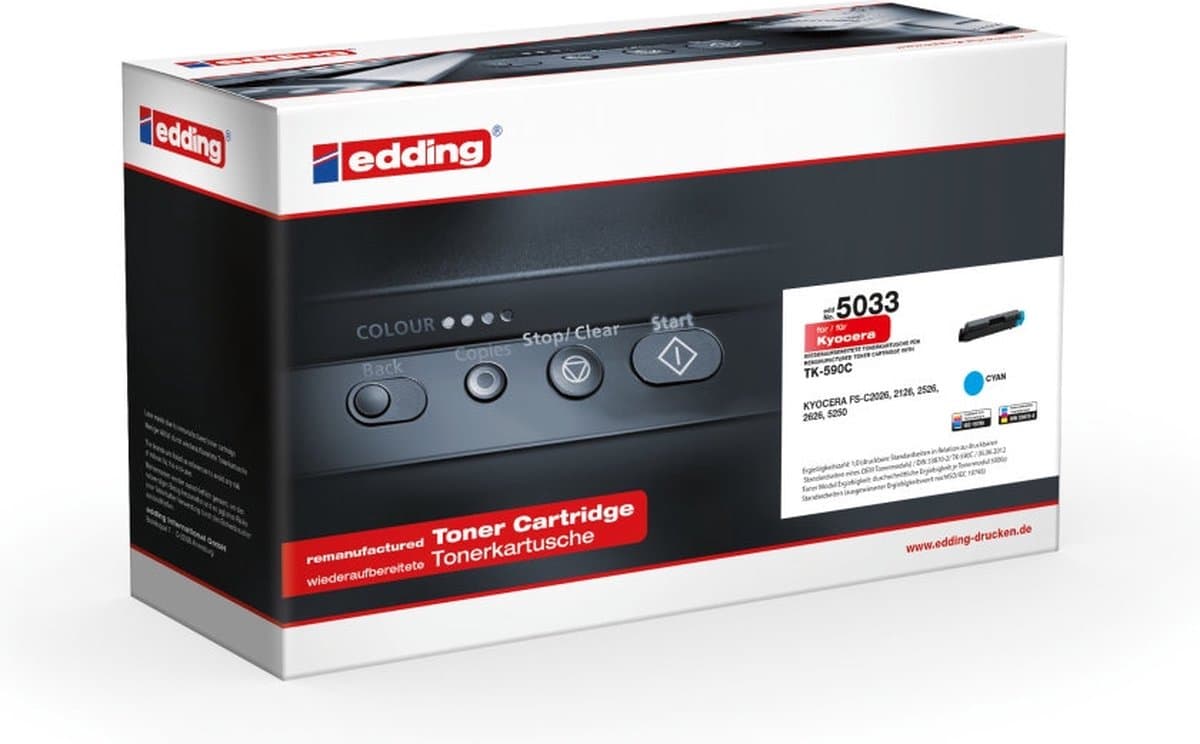 Edding Toner vervangt Kyocera TK-590C Compatibel Cyaan 5000 bladzijden edding 5033