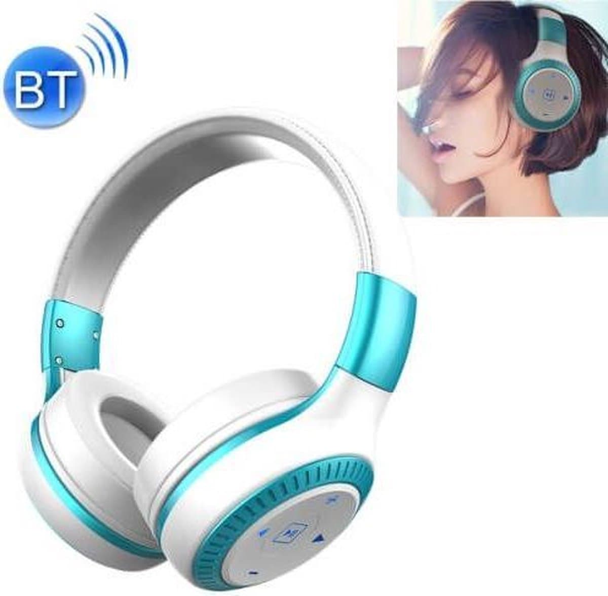 Zealot - Draadloze koptelefoon met microfoon wit\blauw B20