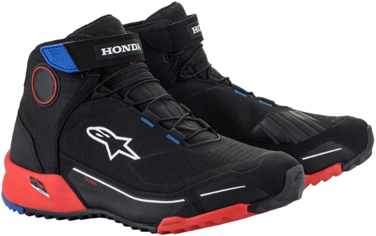 Alpinestars Honda Cr-X Drystar Riding Schoenen Zwart Rood Blauw - Laars