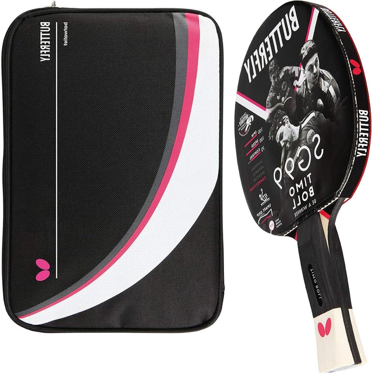 Professioneel tafeltennisbatje - Timo Boll SG99 - ITTF-gecertificeerd - Wakaba-bekleding - anatomische greepvorm