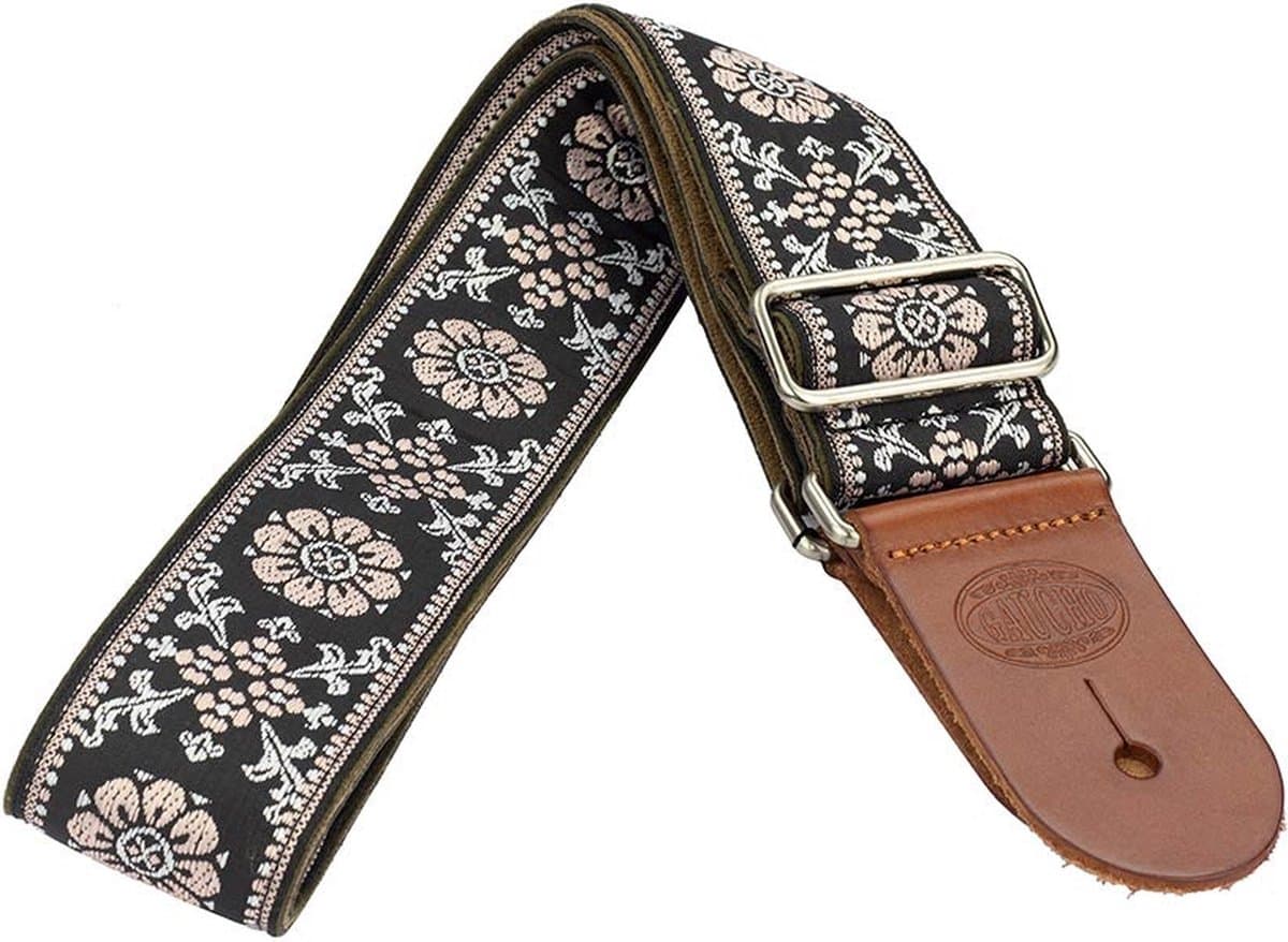 Gitaarband - Gaucho GST-1180-5 - Traditional Deluxe Series - Jacquard weefsel - 2 inch - Geel/Zwart