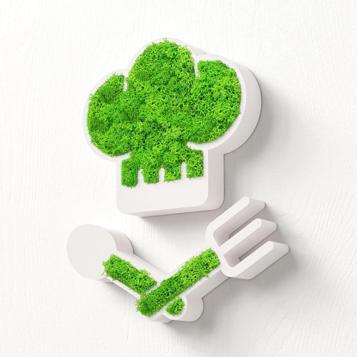 Mos Deur Hanger - Natuurlijk Bord - Keuken Decoratie - Onderhoudsvrij - 15 mm dik - Wit