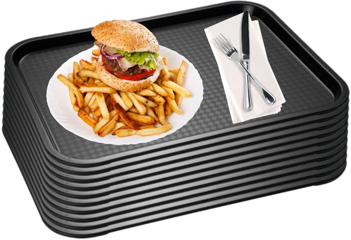 APS Fast Food Serveertablet - Breukbestendig - Vaatwasserbestendig - Zwart - 45x35.5cm - Set van 10