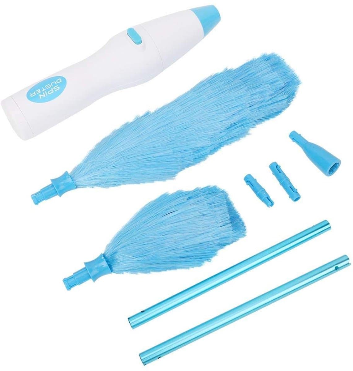 Vt products - Bendable Electric Spring Duster - Meubelreiniger - Perfect voor elke vorm - Blauw en Wit - Stofzuiger - Geschikt voor meubels, ventilato