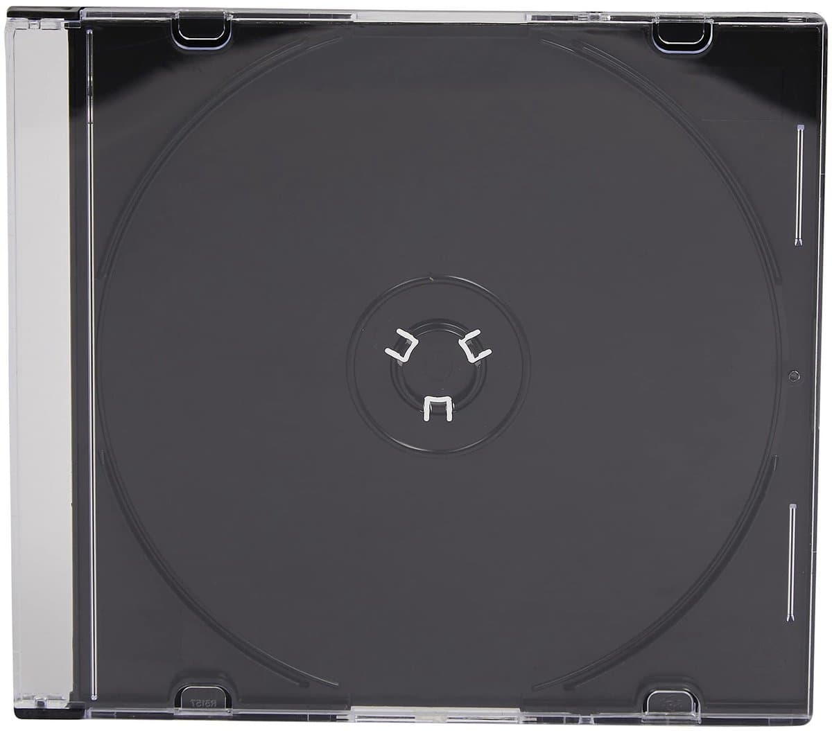 50x Slimline CD/DVD Jewel Cases 5.2mm met Zwarte Binnenlade