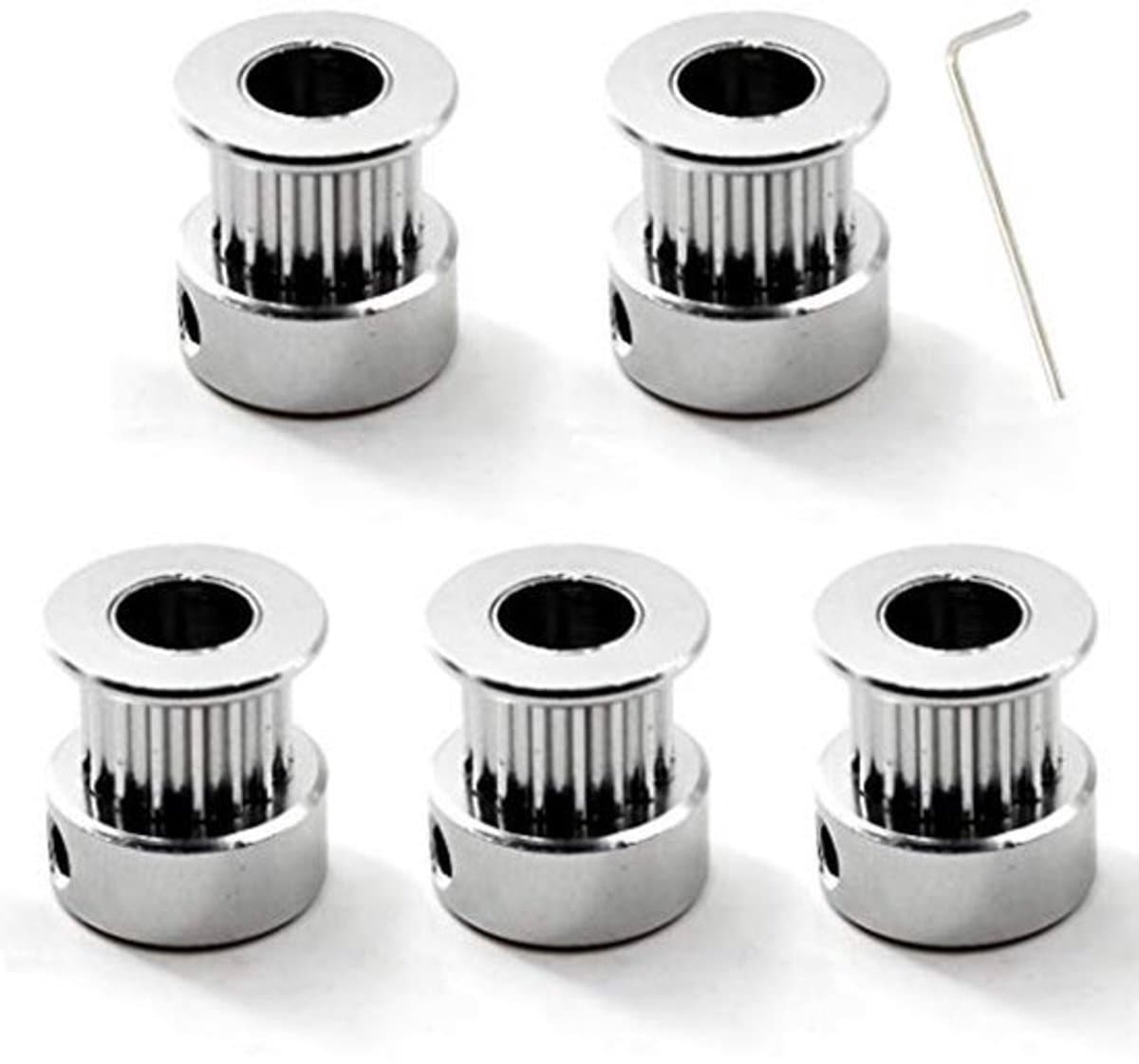 GT2 Timing Belt Set met Sleutel, 16 Tanden, 6mm Bore voor 3D Printer 6mm Timing Belt (5 Stuks)