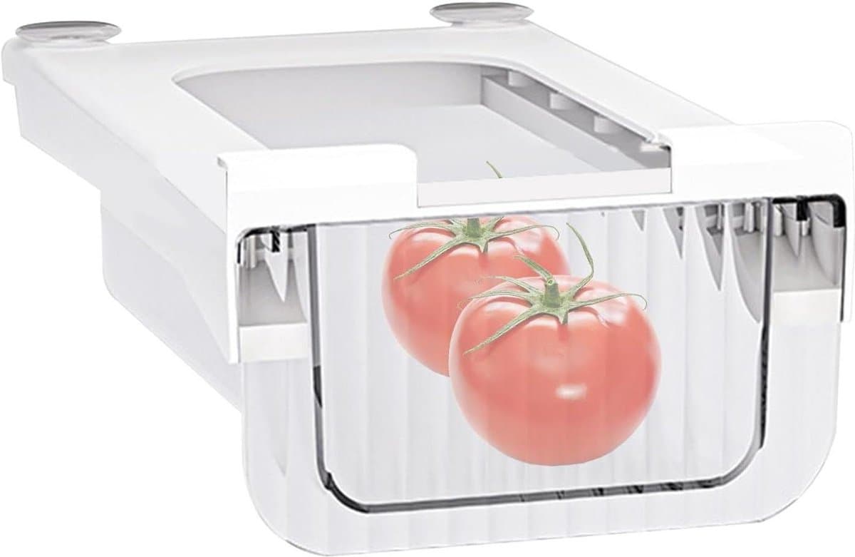 Koelkast Lade Organizer - Keuken Opbergbakken - Voedsel Ordenen - Uittrekbaar Ontwerp - Klein 27x16x10cm - Transparant