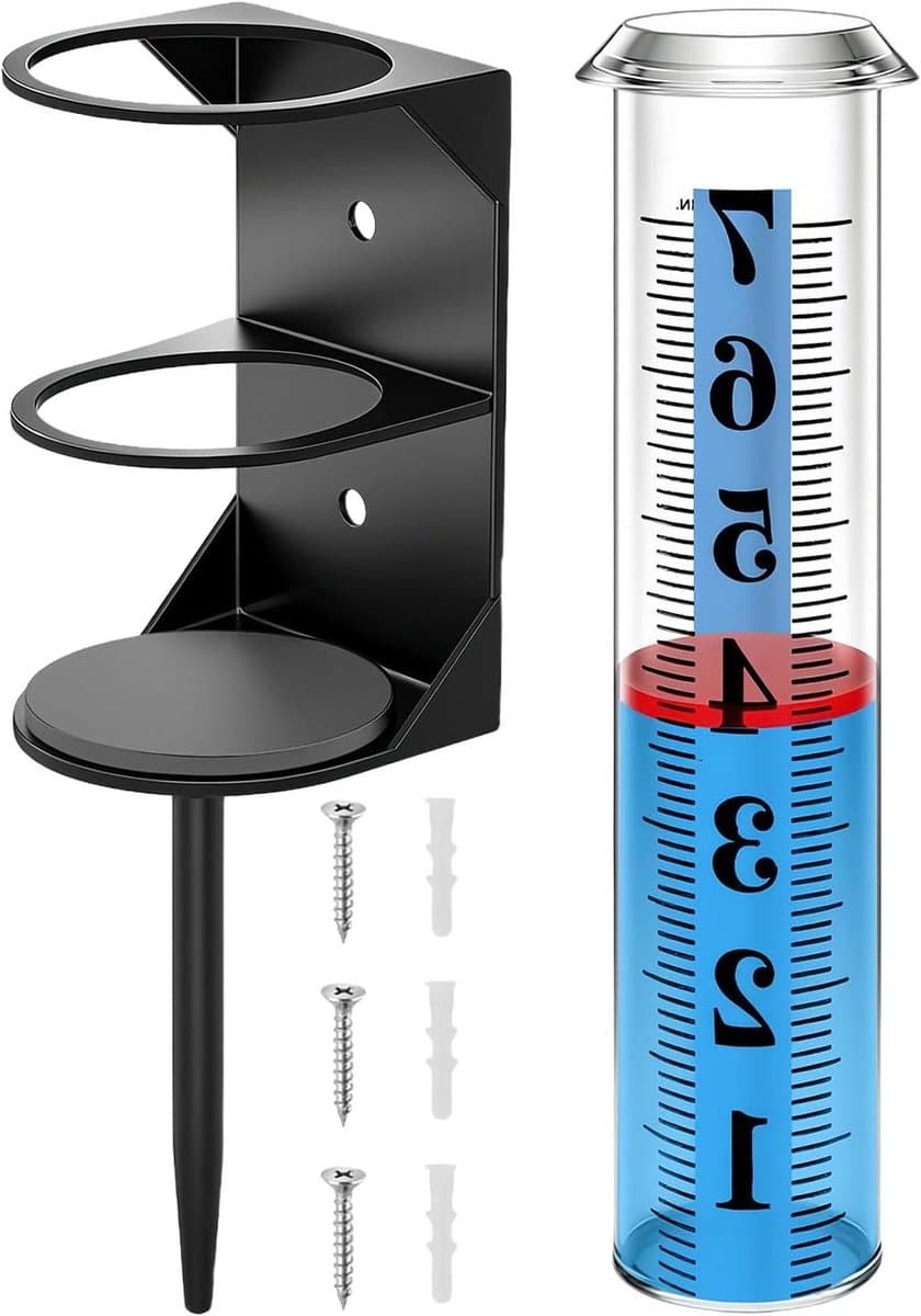 Regenmeter Tuin - Neerslagmeter Buiten - Weer Monitoren - Vorstbestendig Ontwerp - 25.7 cm Hoog - Transparant