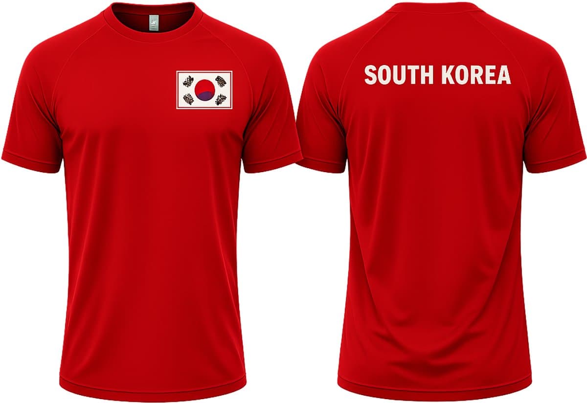 Landenteams Zuid-Korea – WK 2026 – Voetbal Shirt Maat L - Voetbaltenue – Voetbal Spullen – Dry Fit – Ademend – Mesh – Raglan Mouwen