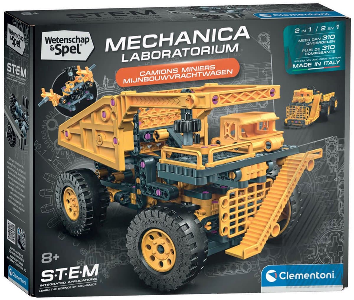 Clementoni - Science & Play Miner Bouwpakket - Mechanica Lab Mijnwerker Voertuig - STEM Speelgoed - Vanaf 8 Jaar