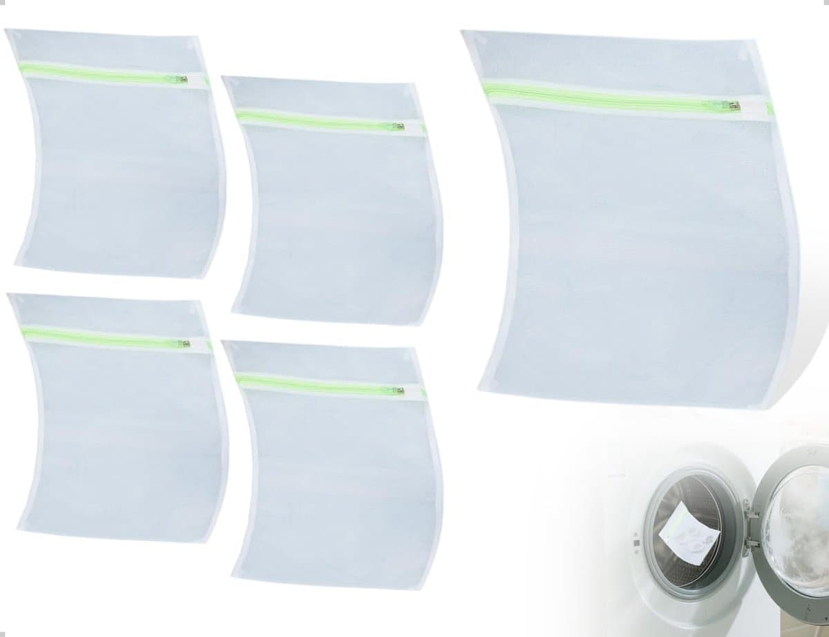 Dailygoods- Waszakken Herbruikbaar - Set van 4 - Polyester Mesh - Antikreuk - Lichtgewicht - Ideaal voor Reis en Activiteiten - Wasnet