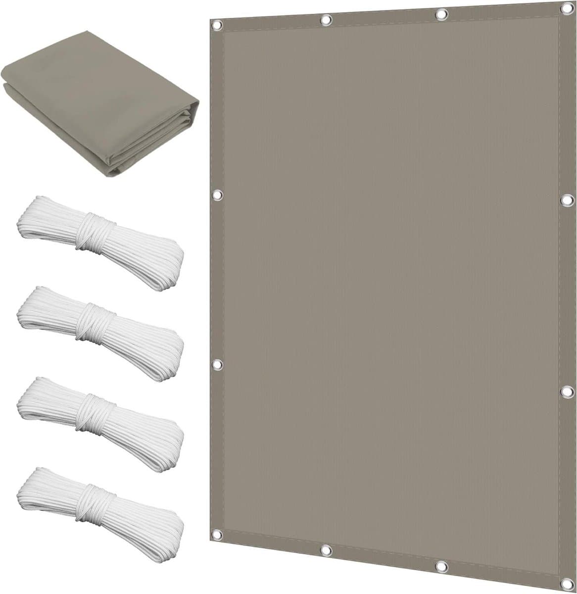 Zonwering Weefsel Net - Schaduwdoek Terras - Buiten Genieten - 98% UV Bescherming - 220 x 290 cm - Taupe