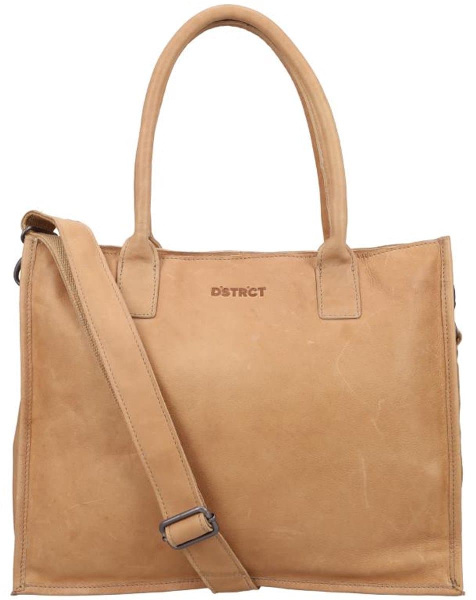 DSTRCT Laptoptas / Werktas - Dames - 15 inch - Leer - Preston Park - Taupe