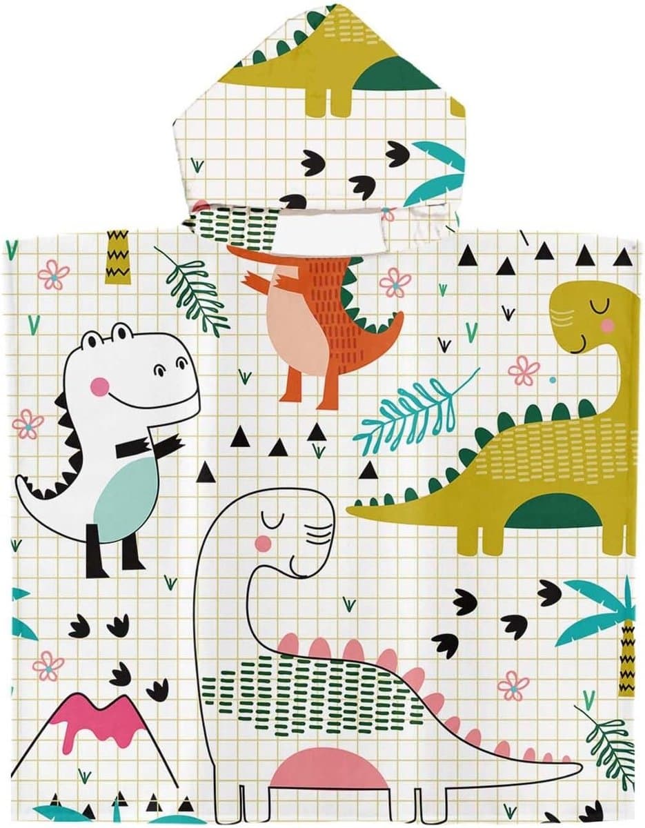 Kinderen Bad Poncho met Kap, Microvezel Handdoek, 65 x 75 cm, Ideaal voor Zwemmen en Strand, Comfortabele Badcape voor Jongens en Meisjes