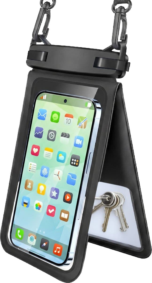 Nuvance Waterdicht Telefoonhoesje 2 in 1 met Koord - Universeel tot 7 inch - Drybag Hoesje - Dubbele Klipsluiting