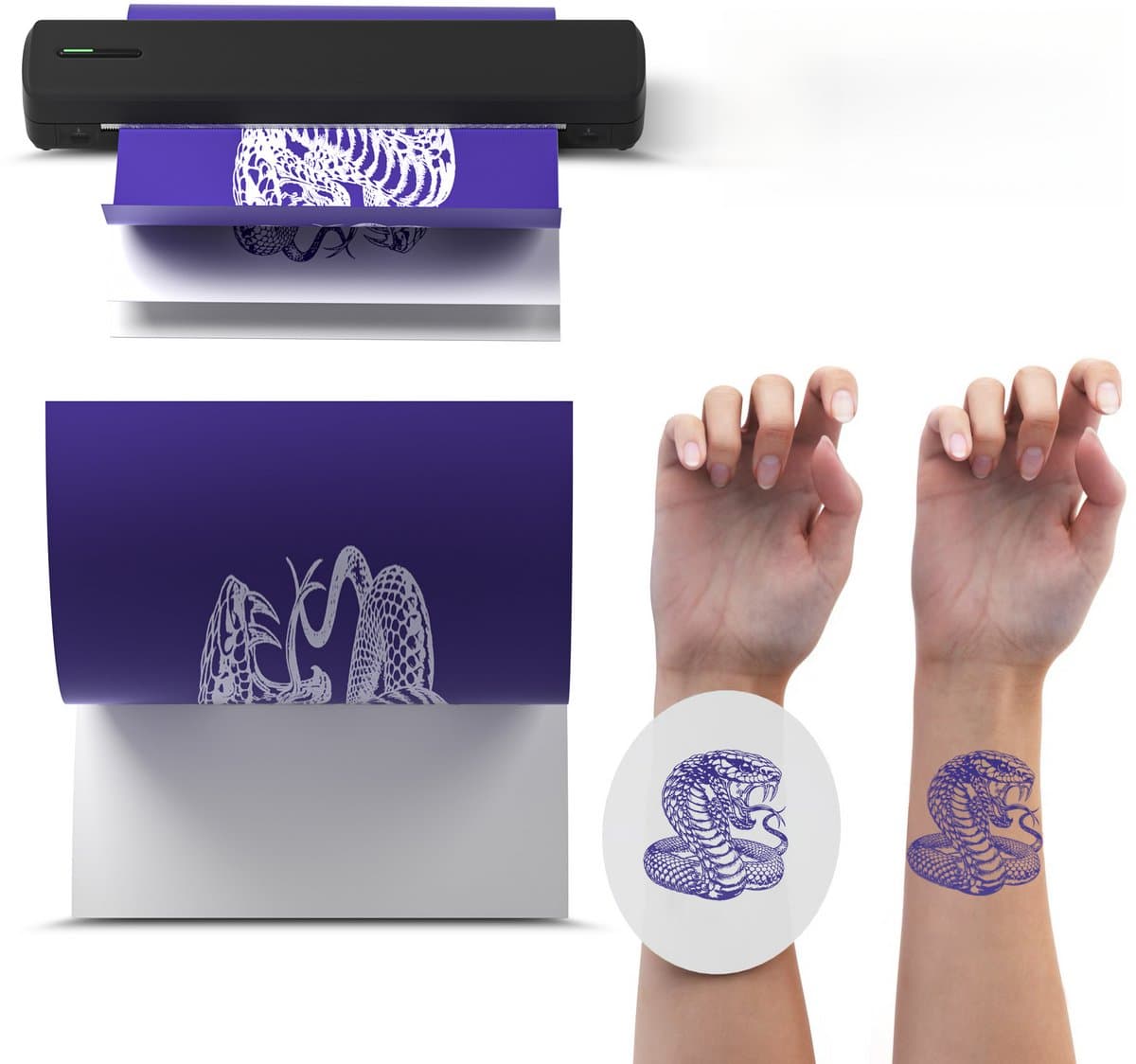Draagbare thermische printer - Tattoo-sjabloonmachine - Voor mobiele telefoons en laptops