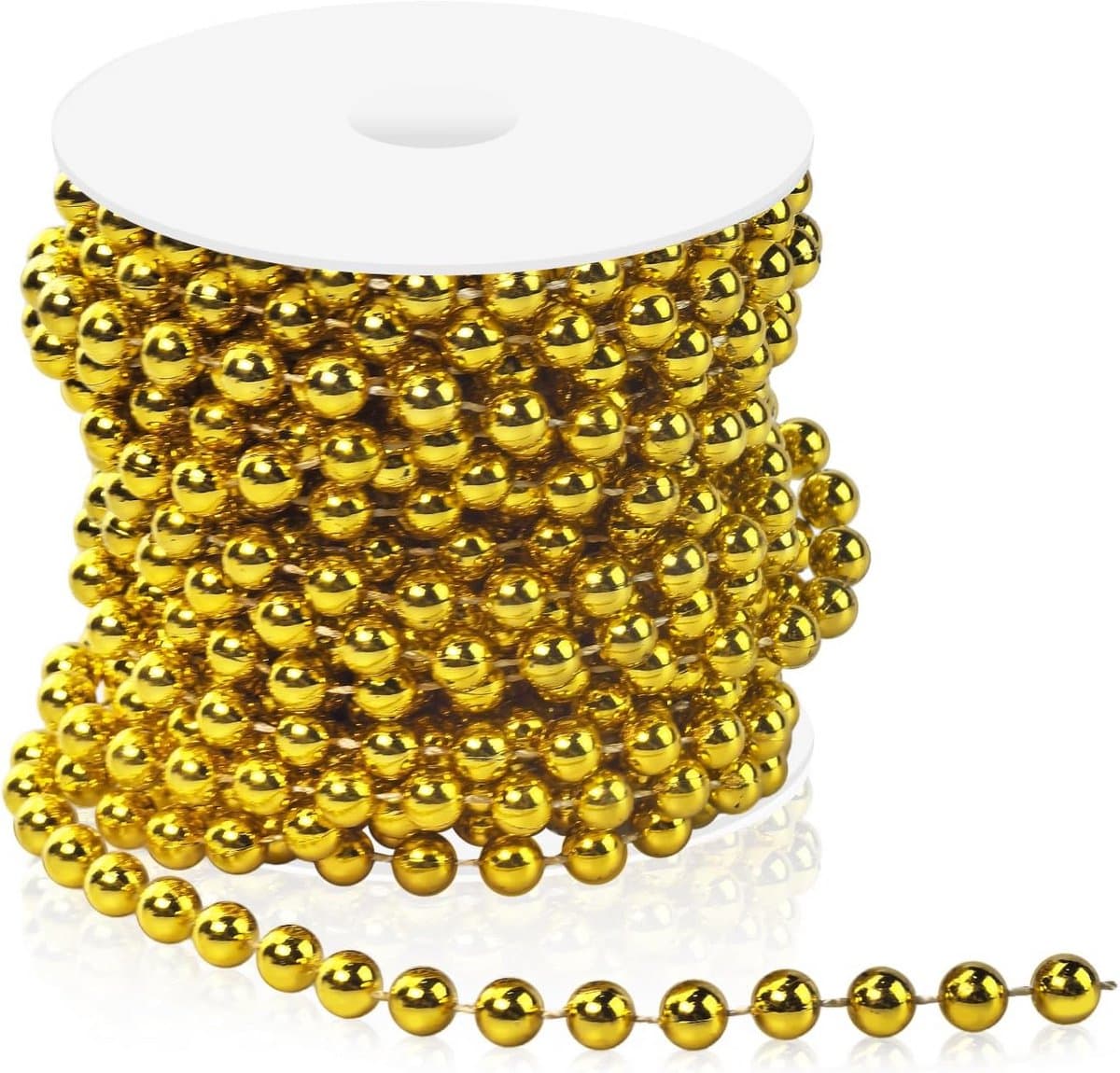 Parelslinger Decoratie - Kunstparels Ketting - Ambachtelijke Projecten - 10 Meter Lengte - 8mm Kralen - Goudkleurig