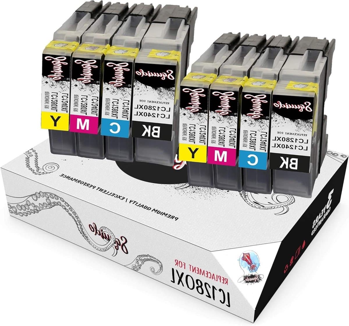 Inktcartridges Set - Hoge Opbrengst - Documenten Printen - 8 Stuks - 2400/1200 Pagina's - Multicolor
