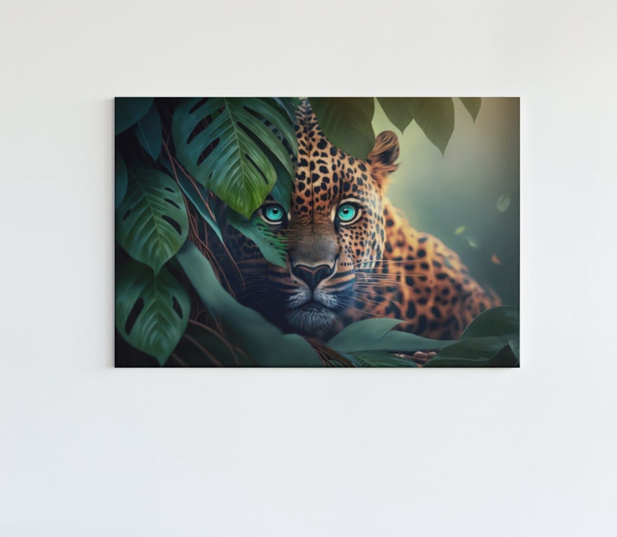 Canvas Schilderij - Dieren - Luipaard - Kleurrijk - 120x80x2 cm