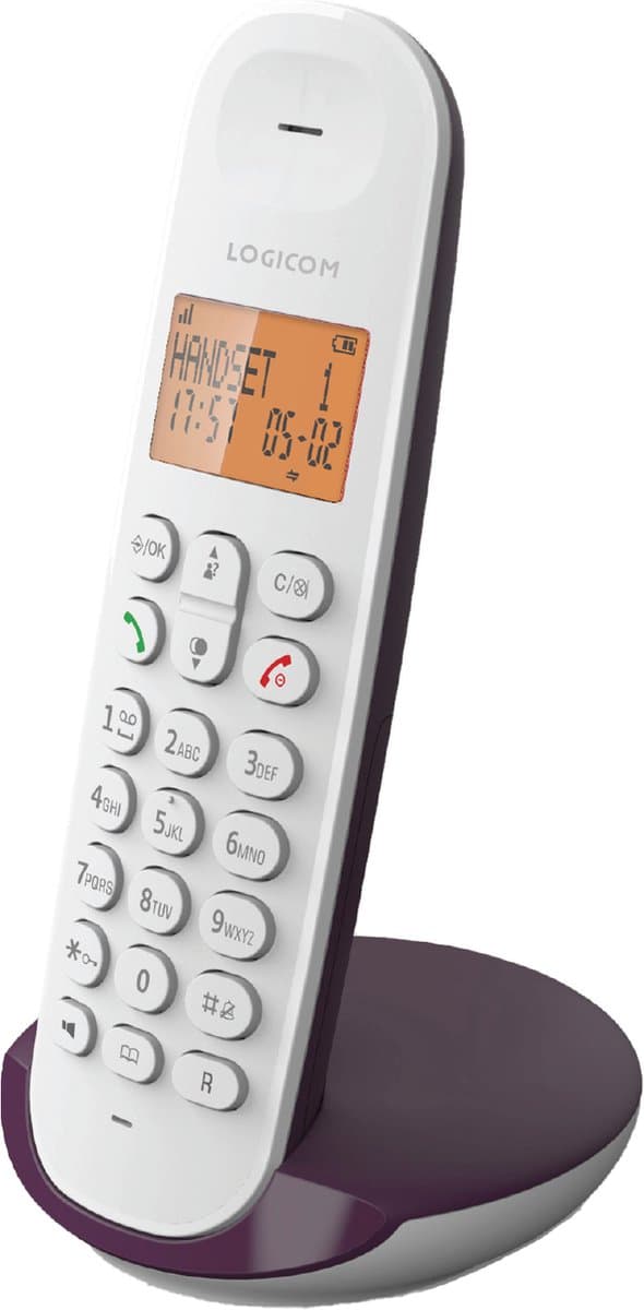 Logicom - ILOA 150 - Huistelefoon Draadloos - zonder antwoordapparaat - 1 Handset - Met Speaker - Dect-telefoon - Aubergine
