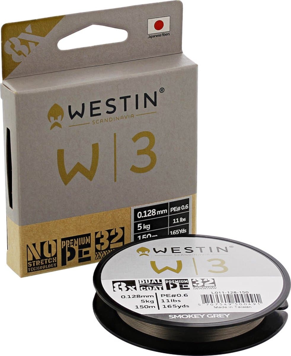 Westin Fishing W3 8 Braid Smokey Grey (0.148mm 150m 6.1kg)