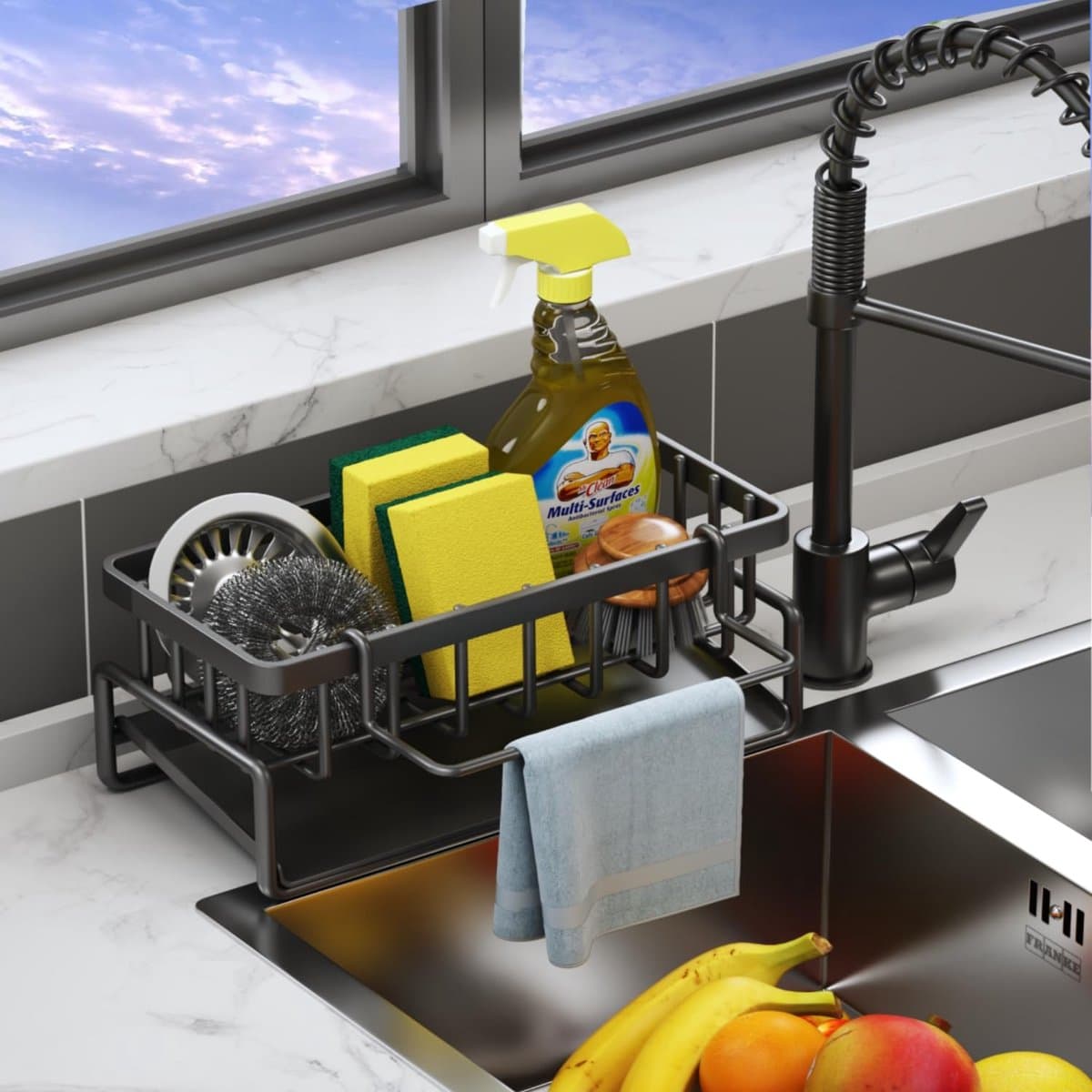 La'Moussawi ® Stijlvolle Keuken- en Badkamer Organizer met Zelfledigende Functie voor Optimaal Ruimtebeheer